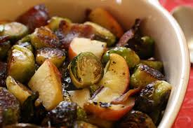 Roasted Brussels Sprouts with Apple and Bacon